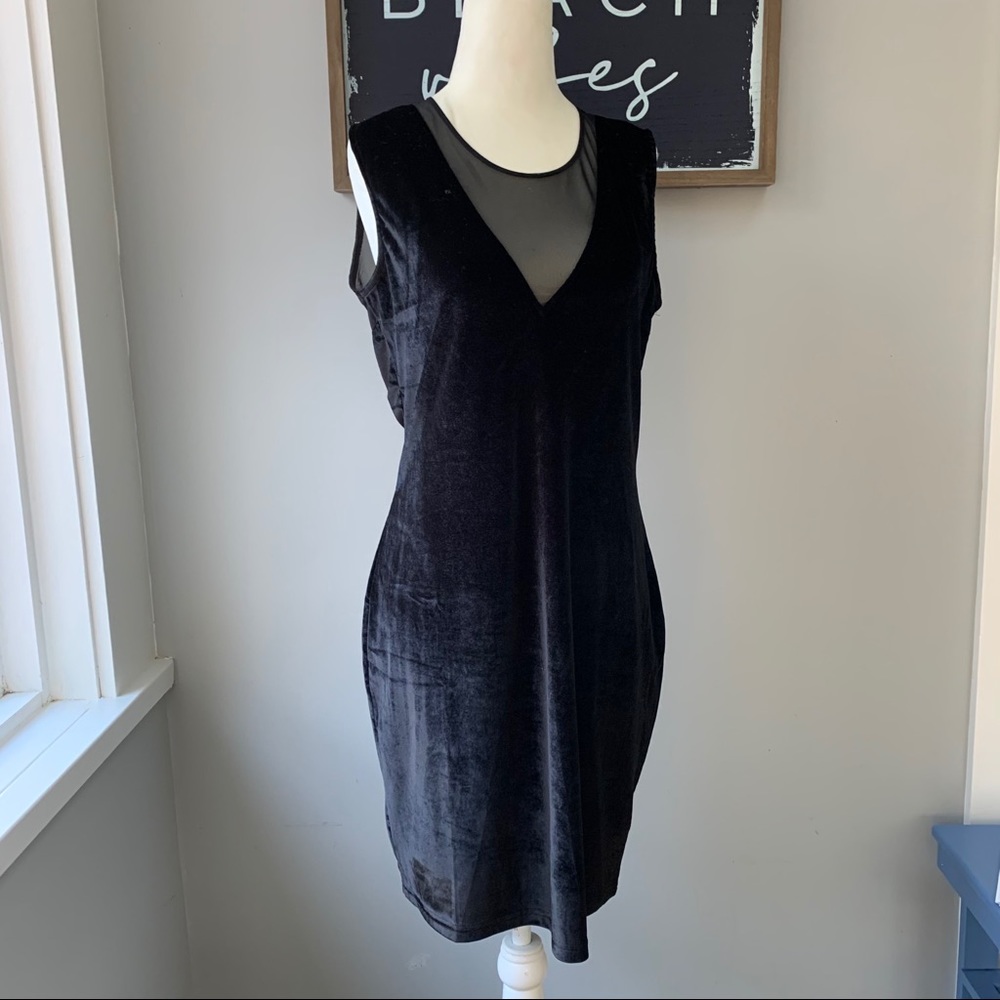 Anthropologie | Lumière Chic Velvet Black Dress